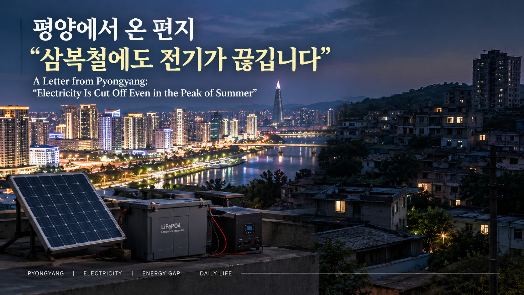 평양에서 온 편지, "삼복철에도 전기가 끊깁니다"